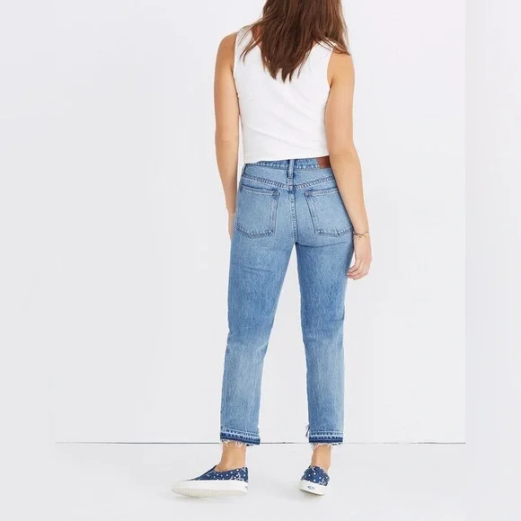 NWT Madewell Classic Straight Jeans Destructed Edition Tyler Wash Size 31 - Picture 3 of 13